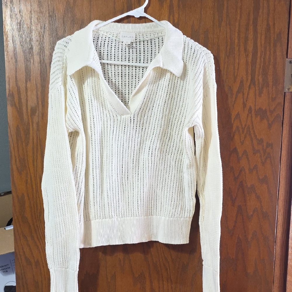 Women's Cream Knit Spring Sweater